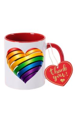 Mug Rainbow Coeur ''Thank You''