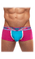 Cliquez pour voir la fiche produit- Boxer Trunk ''U31DD Diamond Dash'' - SupaWear - Rose/Cyan - Taille M