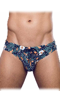Cliquez pour voir la fiche produit- Slip de Bains ''Nuit fleurie'' - 2Eros - Gris/Multicolor - Taille M <span style=color:brown;>[Pr-commande]</span>